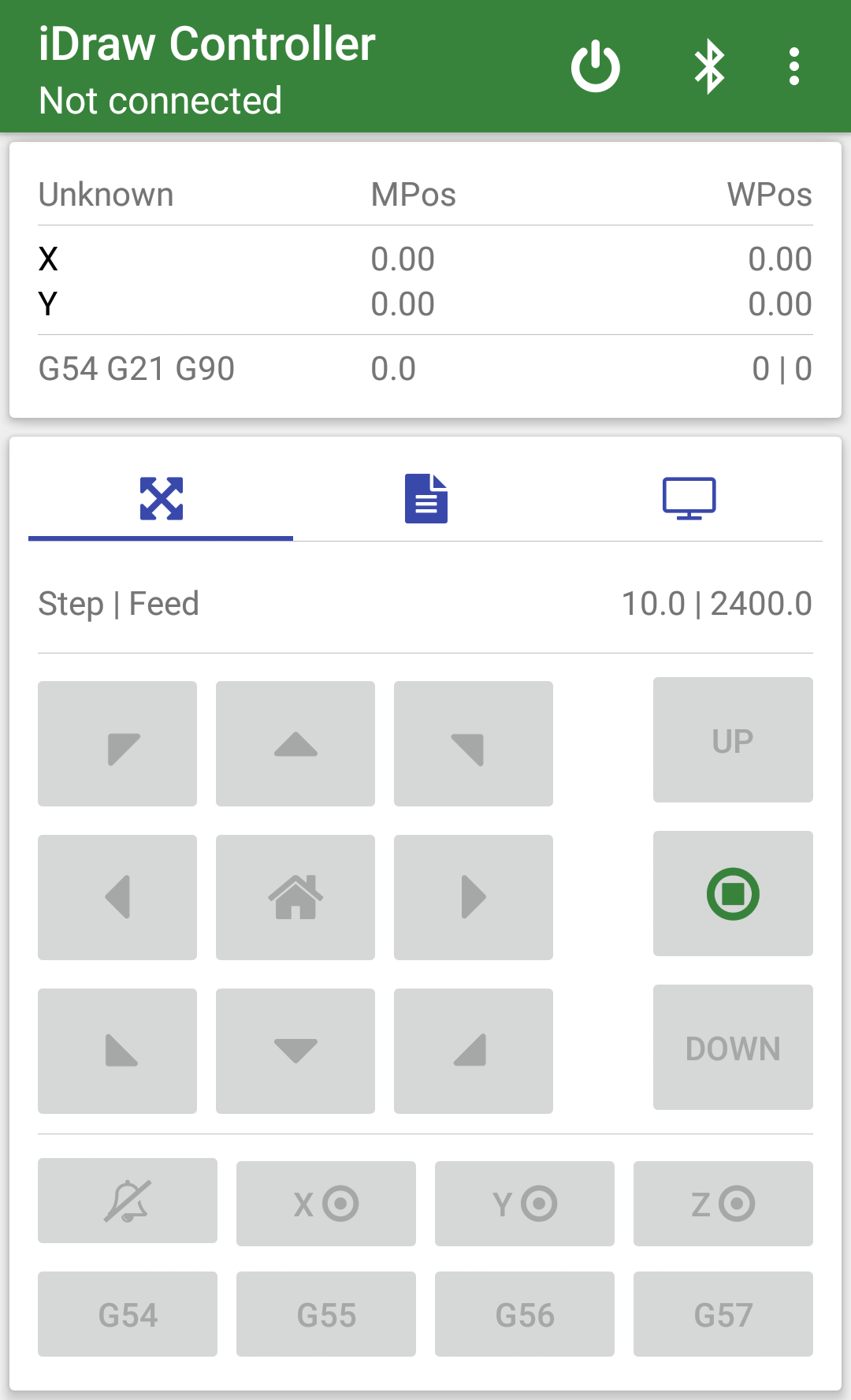 Not connected screen